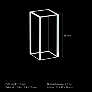 (MQQFC040) Quartz Rectangular Sample Cell, 10 mm Path, 2.8 mL, Open at Both Ends