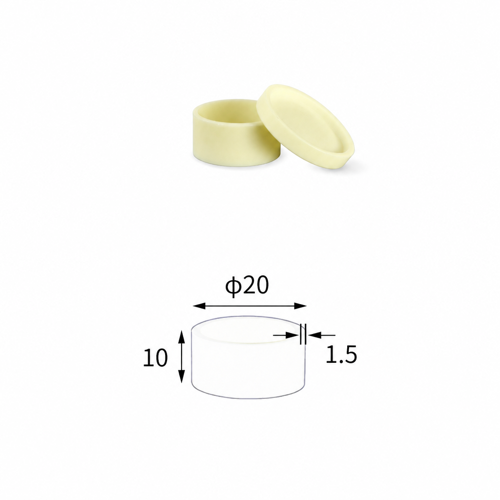 (MQACR343) Cylindrical Alumina Crucible with Lid, Ø20 × 10 mm, 1.5 mL