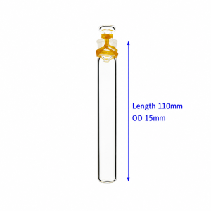 (MQQTT006) Quartz Tube with Stopper, 8 mL, Ø15 × 110 mm, 1 Piece