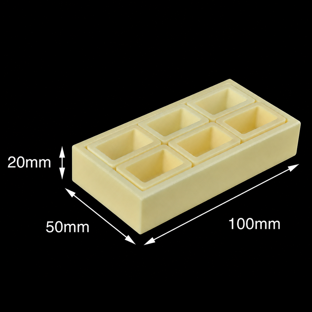 (MQACR235) Alumina Crucible Set, 100 × 50 × 20 mm, 6 Small Crucibles