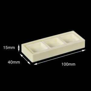 (MQACR234) Alumina Crucible Set, 100 × 40 × 15 mm, 3 Small Crucibles