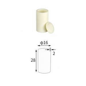 (MQACR350) Cylindrical Alumina Crucible with Lid, Ø16 × 28 mm, 2.5 mL