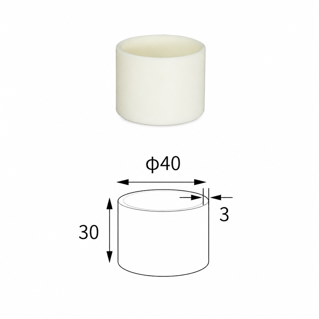 (MQACR480) Cylindrical Alumina Crucible, Ø40 × 30 mm, 23 mL