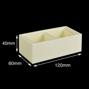 (MQACR208) Alumina Crucible Set, 120 × 60 × 40 mm, 2 Small Crucibles