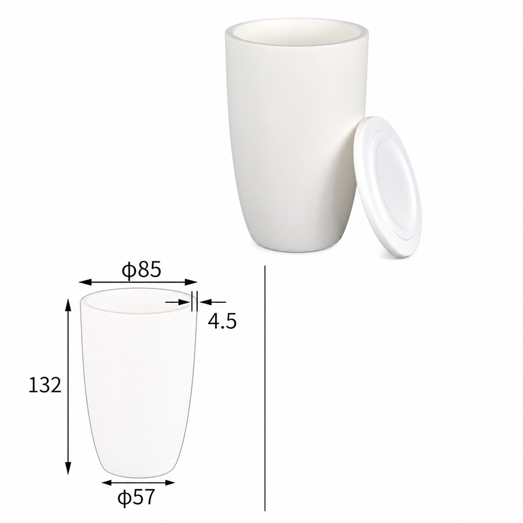 (MQACR063) Arc-shaped Alumina Crucible with Lid, 450 mL
