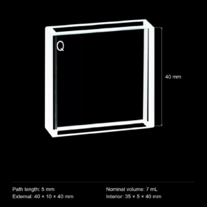 (MQQFC012) Quartz Rectangular Sample Cell, 5 mm Path, 7 mL, Open at Both Ends