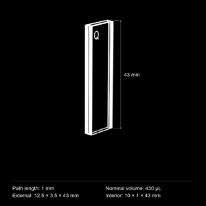 (MQQFC052) Quartz Rectangular Sample Cell, 1 mm Path, 430 µL, Open at Both Ends