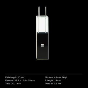 (MQQMC013) Quartz Flow Cell, 10 mm path, 90 µL nominal capacity, Micro-Flow Access