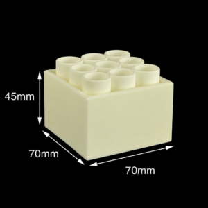 (MQACR205) Alumina Crucible Set, 70 × 70 × 45 mm, 9 Small Crucibles