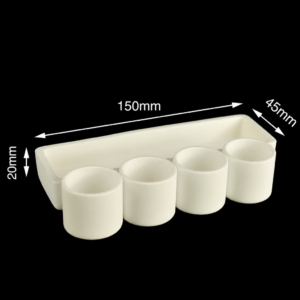 (MQACR200) Alumina Crucible Set, 150 × 45 × 20 mm, 4 Small Crucibles