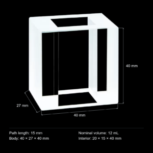 (MQQFC020) Quartz Rectangular Sample Cell, 15 mm Path, 12 mL, Open at Both Ends