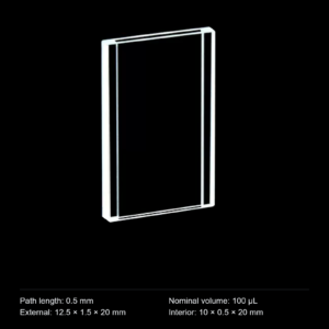 (MQQFC048) Quartz Rectangular Sample Cell, 0.5 mm Path, 100 µL, Open at Both Ends