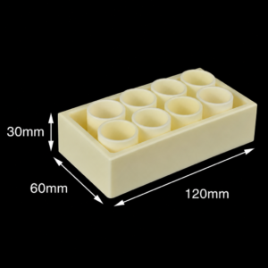(MQACR241) Alumina Crucible Set, 120 × 60 × 30 mm, 8 Small Crucibles