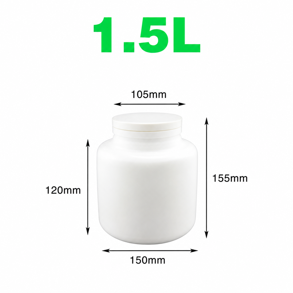 (MQACR027) Alumina Ball Mill Jar with Lid, 1.5 L