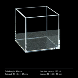 (MQQHC015) Quartz High-Capacity Cuvette, 50 mm Path, No Lid, Five-Sided Optical Windows