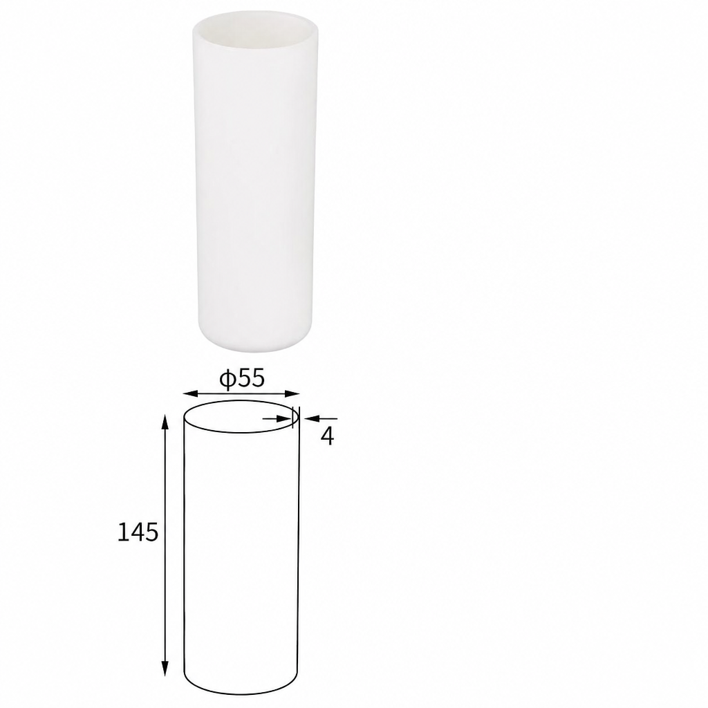 (MQACR396) Cylindrical Alumina Crucible, Ø55 × 145 mm, 250 mL