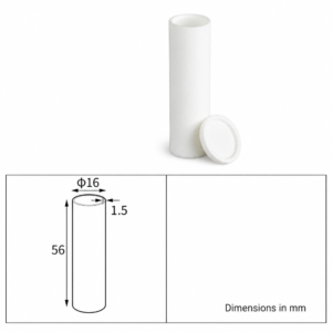 (MQACR302) Cylindrical Alumina Crucible with Lid, Ø16 × 56 mm, 7 mL