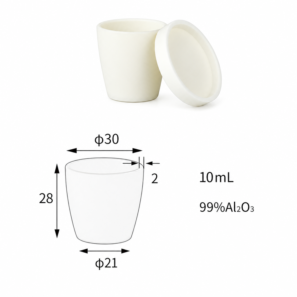 (MQACR077) Arc-shaped Alumina Crucible with Lid, 10 mL