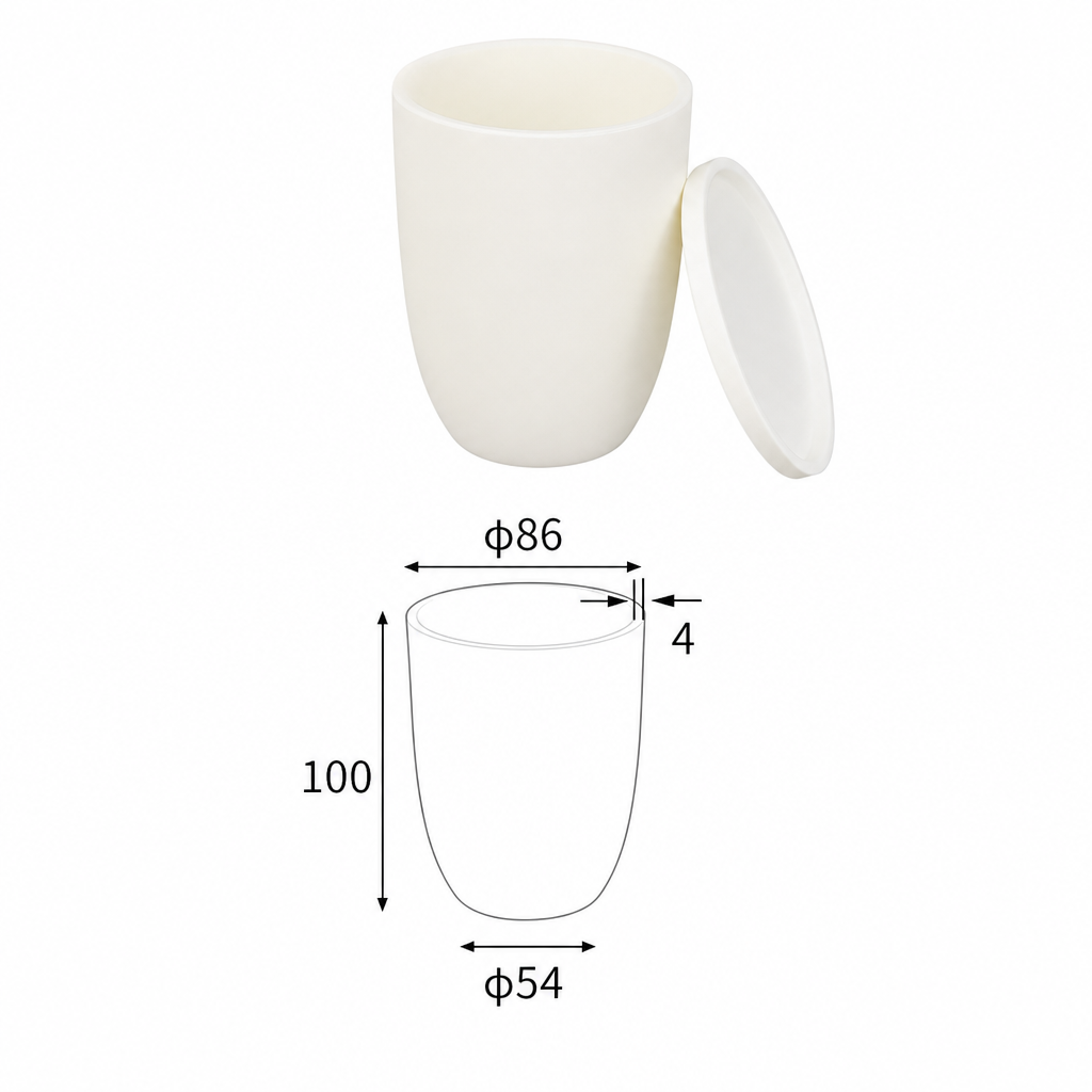 (MQACR072) Arc-shaped Alumina Crucible with Lid, 300 mL