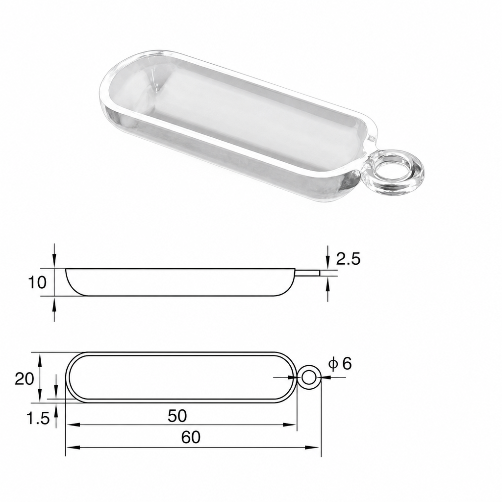 (MQQBO003) Quartz Combustion Boat, 50 × 20 × 10 mm, 5 mL, 1 Piece