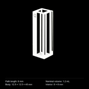 (MQQMC053) Quartz Micro Cuvette, 6 mm Path, 1.2 mL, Four-Way Light