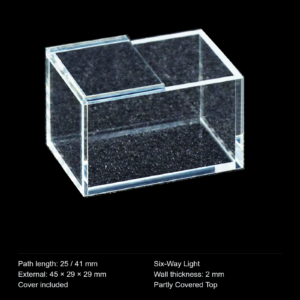 (MQGSC003) Glass Rectangular Sample Cell, 25/41 mm paths, Partial-Opening Top Panel