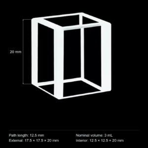 (MQQFC055) Quartz Rectangular Sample Cell, 12.5 mm Path, 3 mL, Open at Both Ends