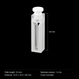 (MQQMC002) Quartz Micro Cuvette, 10 mm path, 1.4 mL nominal capacity, 4 mm Sample Slit