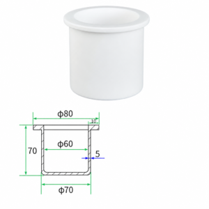 (MQACR611) Flanged Alumina Crucible, Ø80 × 70 mm