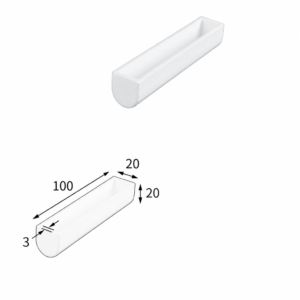 (MQABO302) Semi-cylindrical Alumina Boat, 100 × 20 × 20 mm, 20 mL