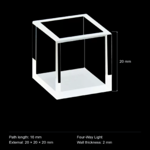 (MQQFC063) Quartz Rectangular Sample Cell, 16 mm path, Compact Square Chamber