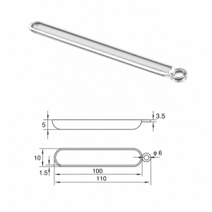 (MQQBO009) Quartz Boat, 100 × 10 × 5 mm, 3 mL, 1 Piece