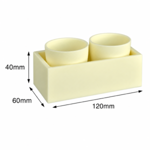 (MQACR169) Alumina Crucible Set, 120 × 60 × 40 mm, 2 Small Crucibles