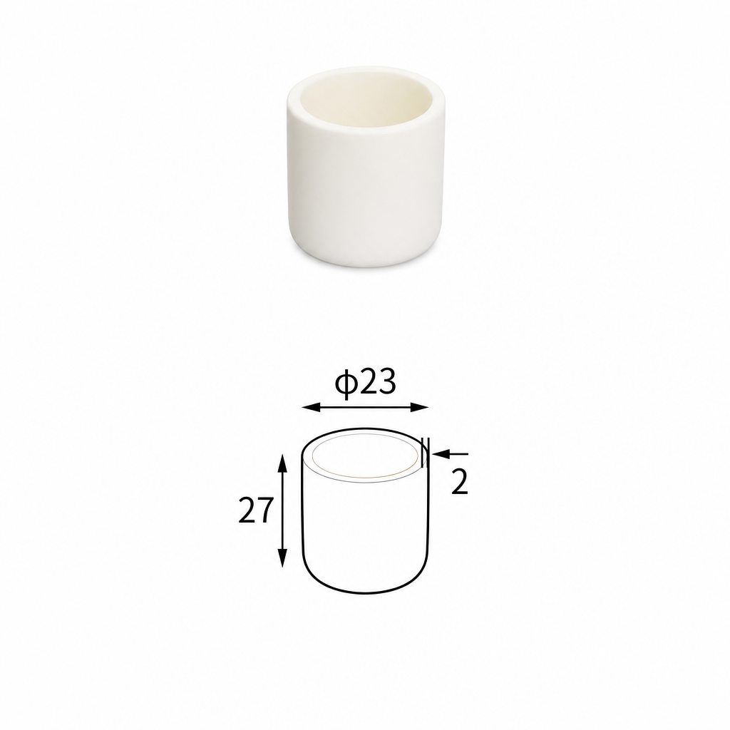 (MQACR372) Cylindrical Alumina Crucible, Ø23 × 27 mm, 7 mL