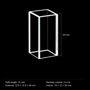 (MQQFC038) Quartz Rectangular Sample Cell, 10 mm Path, 2.4 mL, Open at Both Ends