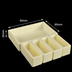 (MQACR152) Alumina Crucible Set, 90 × 60 × 20 mm, 4 Small Crucibles