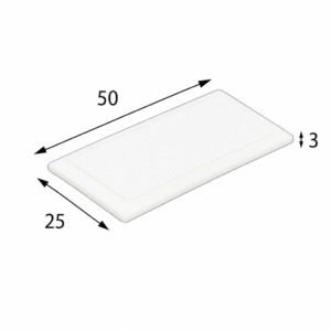 (MQAAC043) Inner-fitting Alumina Crucible Lid, 50 × 25 × 3 mm