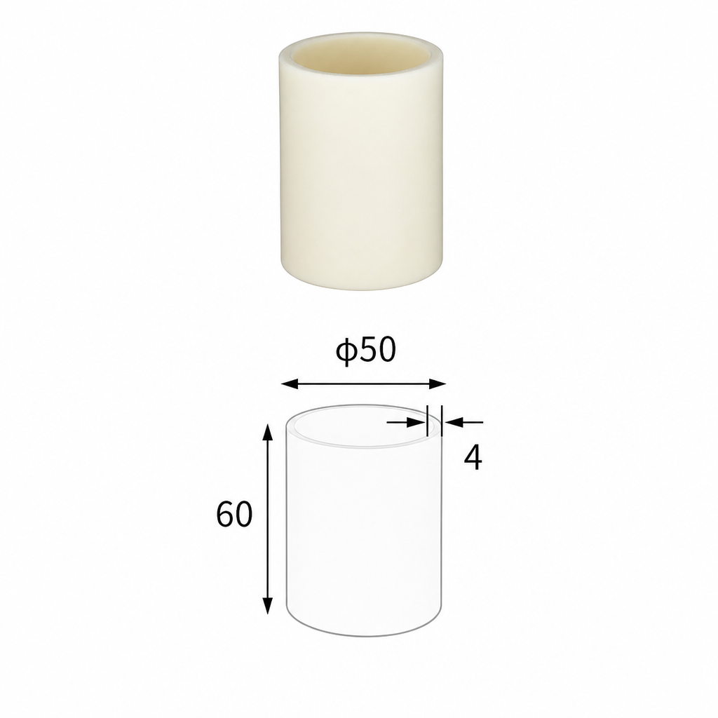 (MQACR455) Cylindrical Alumina Crucible, Ø50 × 60 mm, 75 mL
