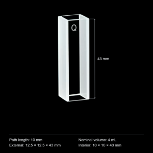 (MQQFC014) Quartz Rectangular Sample Cell, 10 mm Path, 4 mL, Open at Both Ends