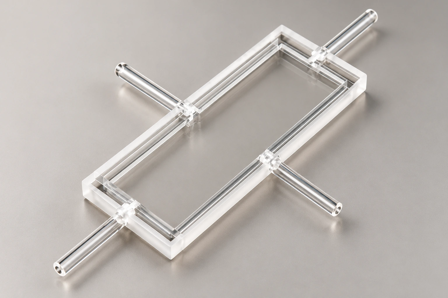 Flat Four-Tube Quartz Cell: Keeping the Windows and Connections Accessible