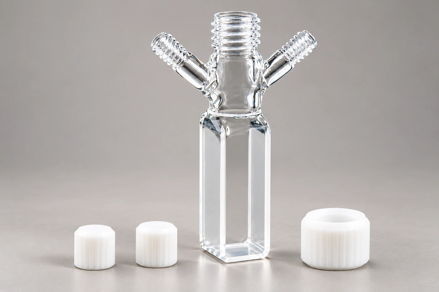 Three-Opening Quartz Screw-Top Cell: Allocating Access above the Sample