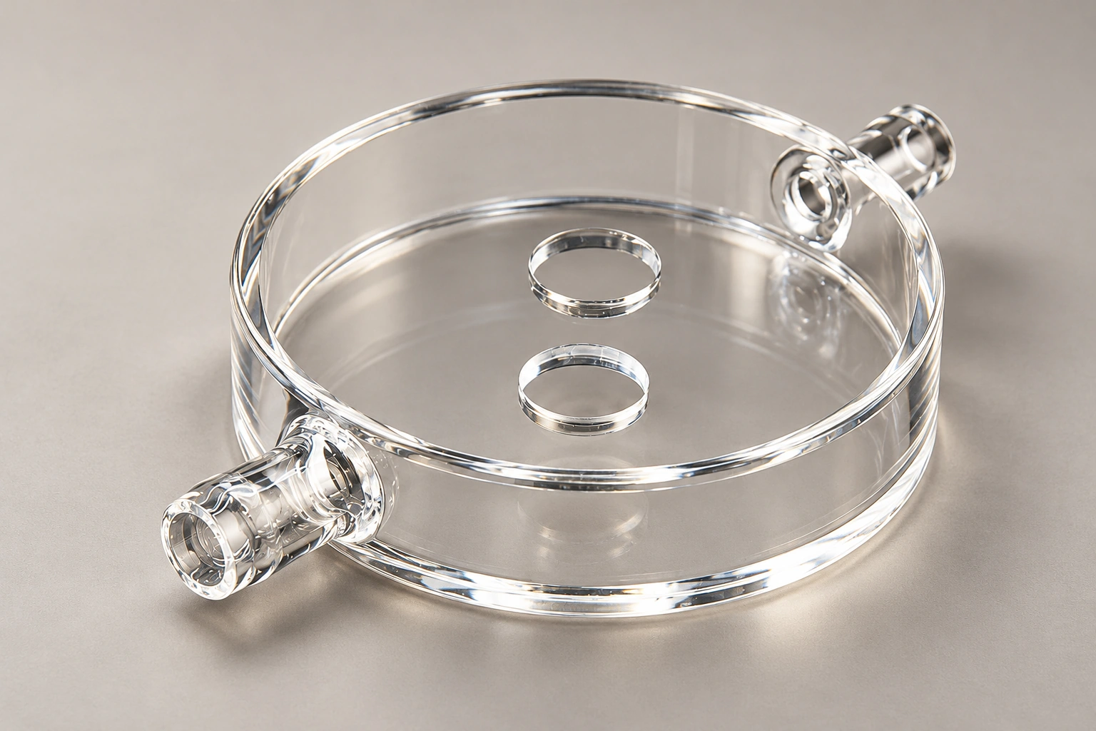 Circular Quartz Cell with Side Tubes: Defining the Filling and Viewing Routes