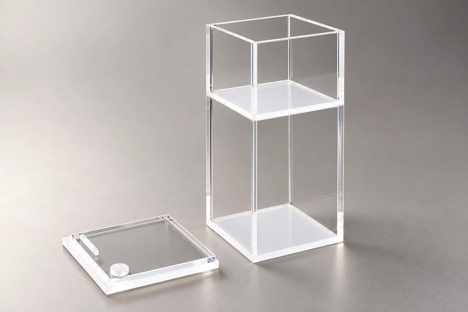 Two-Level Quartz Sample Cell: Describing the Layers and Cover Separately