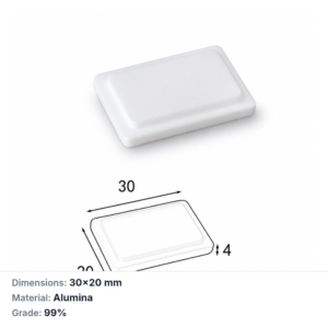 (MQAAC021) Inner-fitting Alumina Crucible Lid, 30 × 20 × 4 mm