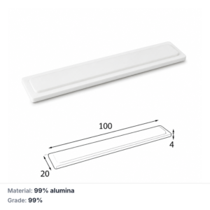 (MQAAC029) Inner-fitting Alumina Crucible Lid, 100 × 20 × 4 mm