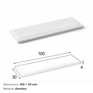 (MQAAC035) Inner-fitting Alumina Crucible Lid, 100 × 30 × 4 mm