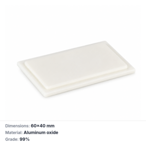 (MQAAC037) Inner-fitting Alumina Crucible Lid, 60 × 40 × 5 mm