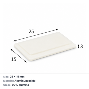 (MQAAC040) Inner-fitting Alumina Crucible Lid, 25 × 15 × 3 mm