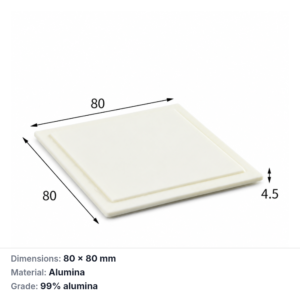 (MQAAC042) Inner-fitting Alumina Crucible Lid, 80 × 80 × 4.5 mm