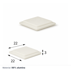 (MQAAC052) Inner-fitting Alumina Crucible Lid, 22 × 22 × 3 mm